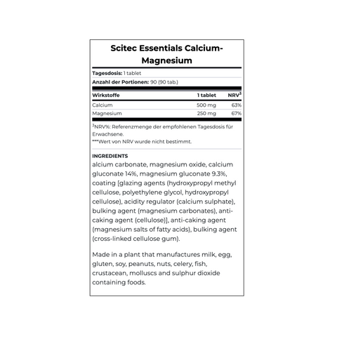 SCITEC NUTRITION Calcium Magnesium 90 Tabletten