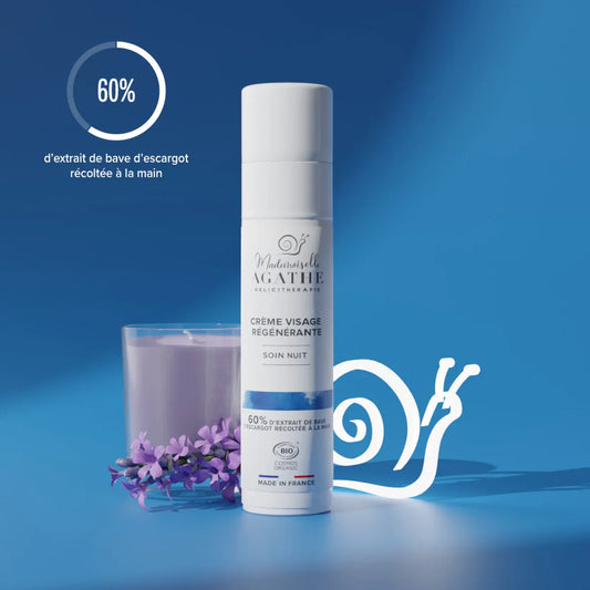Crème nuit à la bave d'escargot certifiée bio - hydratante & régénérante
