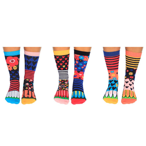 United Oddsocks Ladies 37-42 Flower Box