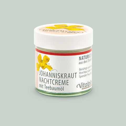Soin de nuit Underweger 50 ml – soin régénérant pour le visage à l'huile d'arbre à thé et au macérât de millepertuis bio – cosmétique naturelle pour la nuit