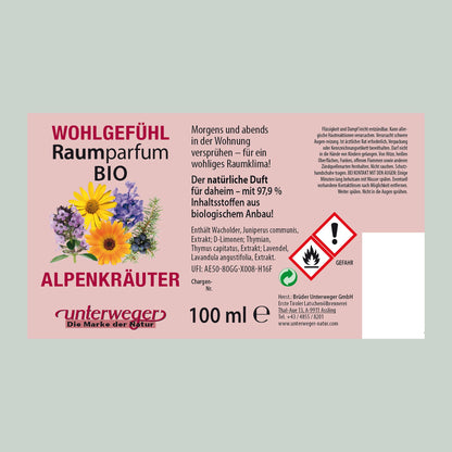 BIO Profumo per ambienti Alpenkräuter Unterweger – Freschezza naturale con oli essenziali