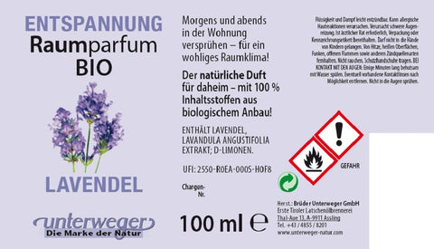 BIO Lavendel Raumparfüm von Unterweger – Alpenfrische & natürliche Entspannung