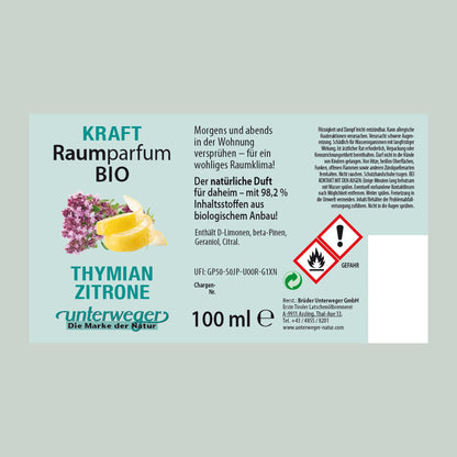 BIO Profumo d’ambiente Zitrone & Timo Unterweger – Freschezza naturale per la tua casa