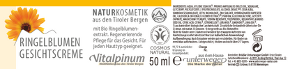 Ringelblumen Gesichtscreme (Calendula) – Pflege für trockene & empfindliche Haut | Unterweger 50ml