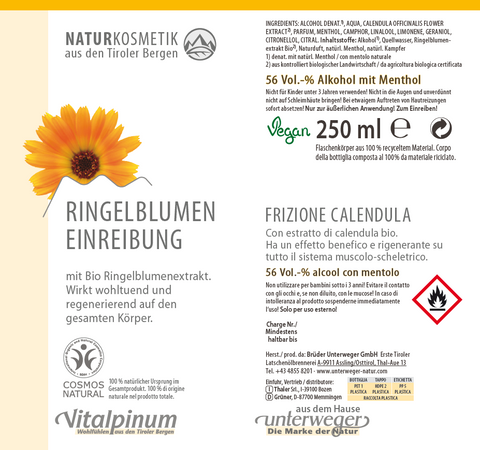 Ringelblumen Einreibung mit Calendula – Pflege für trockene & empfindliche Haut | Unterweger