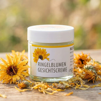 Crème visage de souci (Calendula) – soins pour peau sèche et sensible | Unterweger 50ml