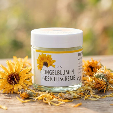 Crème visage de souci (Calendula) – soins pour peau sèche et sensible | Unterweger 50ml