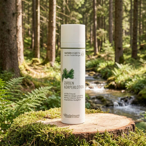 Lozione corpo alla resina di cirmolo Unterweger – cosmetici naturali vegani per una piacevole sensazione sulla pelle