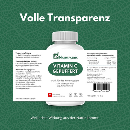 NATURFABRIK Vitamin C Gepuffert Kapseln 100 Stk