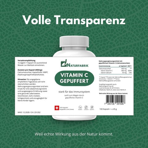 NATURFABRIK Vitamin C Gepuffert Kapseln 100 Stk