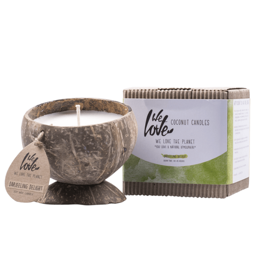 WLTP Soy Wax Candle in Coconut Shell Darjeeling Delight