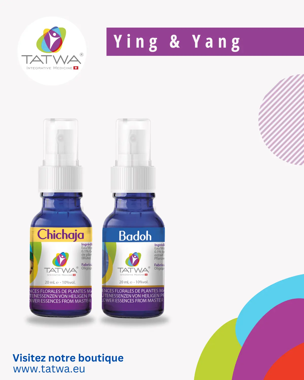Éveil Yin & Yang: Kit avec essences Chichaja et Badoh pour équilibrer les forces Yin et Yang.