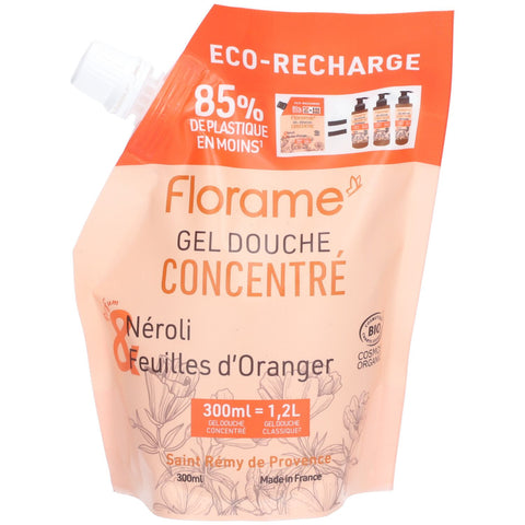 Florame Eco-Recharge Gel Douche Neroli et Feuilles d’Oranger 300 ml