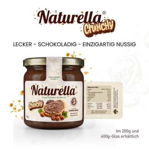 Naturella Crunchy 200 g, Schoko-Nuss-Aufstrich mit Honig
