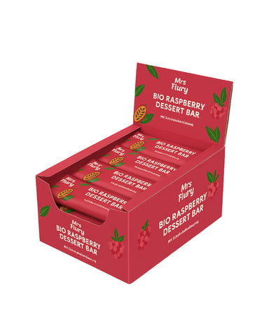 Barre de dessert bio à la framboise 50 g, boîte de 12 pièces, fruitée, chocolatée, naturellement bonne⚠️Produit expédié sans réfrigération⚠️