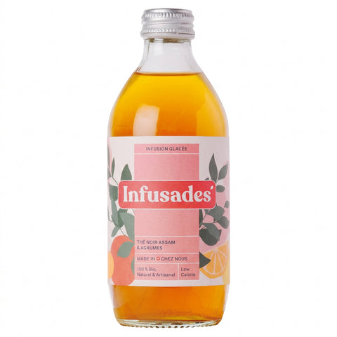 Bio "Infusades" Tè Assam Nero & Agrumi — Bottiglia di vetro 330ml
