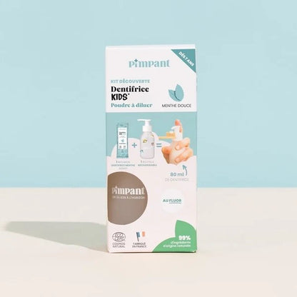 Kit Entdeckungs Dentifrice sanfte Minze Kinder Pulver zum Auflösen 8 gr