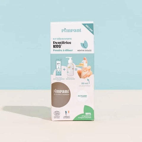 Kit Entdeckungs Dentifrice sanfte Minze Kinder Pulver zum Auflösen 8 gr