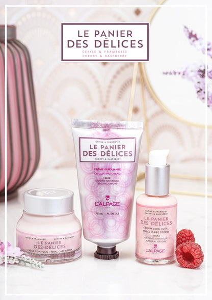 Set oder Geschenkset Pflege-Trio Creme und Serum Totalpflege und Peelingcreme Der Korb der Köstlichkeiten
