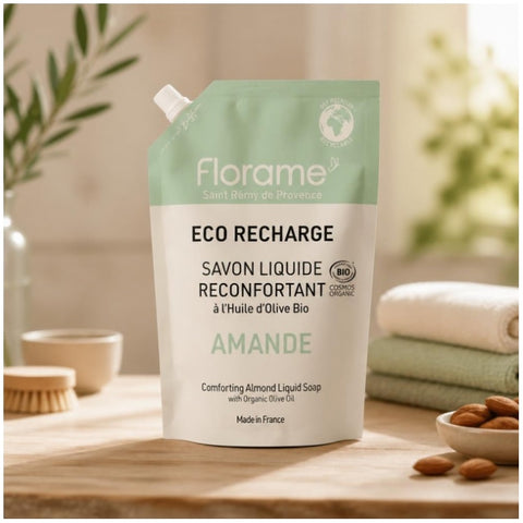 Florame Comforting Almond Liquid Soap Organic Eco-Refill 470ml