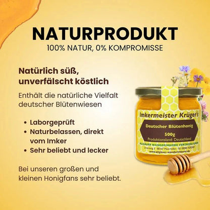 Beekeeper Krüger - German Blossom Honey 500g - Pure German honey delight 🍯🇩🇪