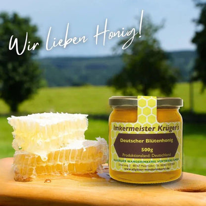 Beekeeper Krüger - German Blossom Honey 500g - Pure German honey delight 🍯🇩🇪