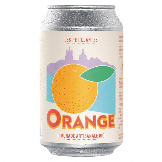 Limonade biologique « Les Pétillantes » — Orange — Boîte 330ml