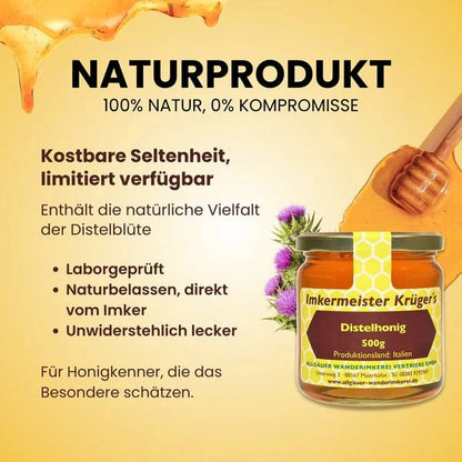 Imker Krüger's Distelhonig - 500g - Reiner, Natürlicher Nektar 🍯🐝