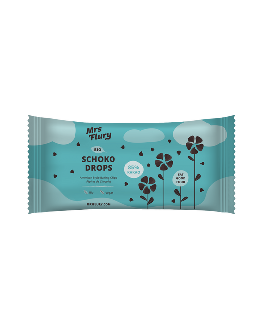 Mrs Flury Organic Chocolate Drops 85% Cocoa – American Style Vegan Baking Chips (250 g) - ⚠️ Product is Shipped Without Refrigeration ⚠️