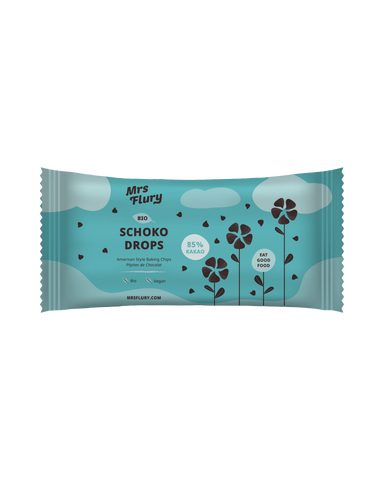 Mrs Flury Organic Chocolate Drops 85% Cocoa – American Style Vegan Baking Chips (250 g) - ⚠️ Product is Shipped Without Refrigeration ⚠️