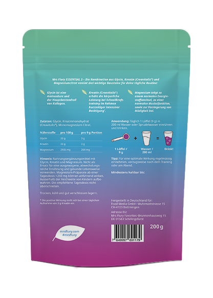 Mrs Flury ESSENTIAL 3 – Glycine, Creatine & Magnesium Powder