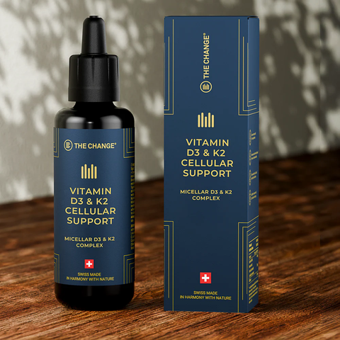 THE CHANGE – Vitamines D3 + K2 | Gouttes pour le soutien des os, du calcium et de l'immunité