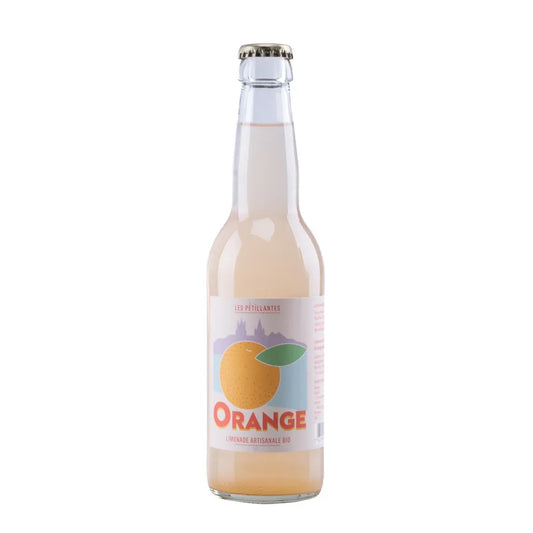 Limonade biologique « Les Pétillantes » — Orange — Bouteille en verre 330 ml