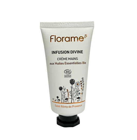 Florame Infusion Divine Nährende Handcreme – Sheabutter, Jojoba & Aloe Vera – 30 ml