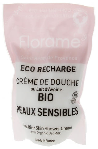 Florame Crème de Douche au Lait d’Avoine pour Peau Sensible - Eco-remplissage 700 ml