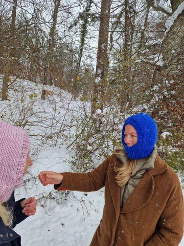 Wollmütze Balaclava - 100% Wolle, Handgestrickt