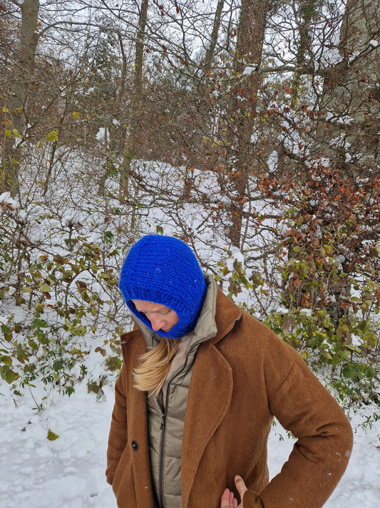Wollmütze Balaclava - 100% Wolle, Handgestrickt