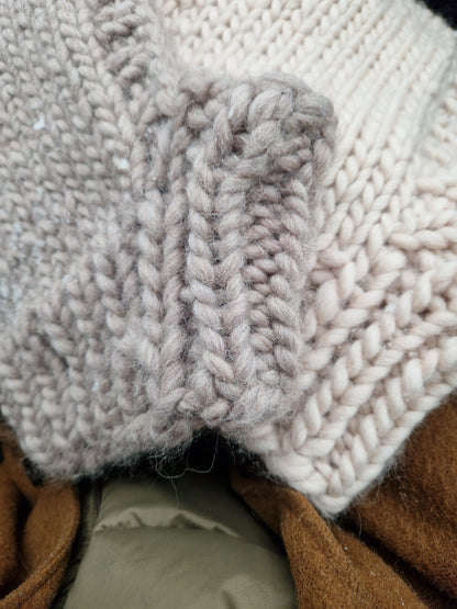 Wollmütze Balaclava - 100% Wolle, Handgestrickt