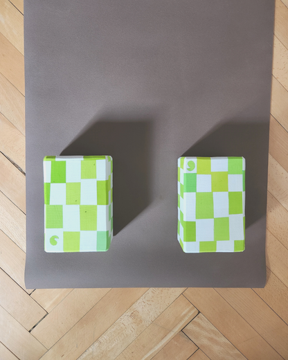 Bloc de yoga recyclé Yin Yang citron vert