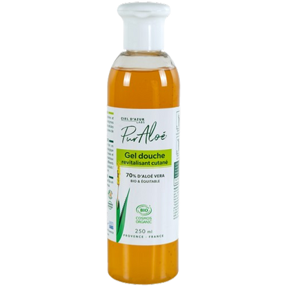 Gel douche revitalisant cutané ŕ l'aloe vera (70%) équitable, Pur'Aloé, 250ml*