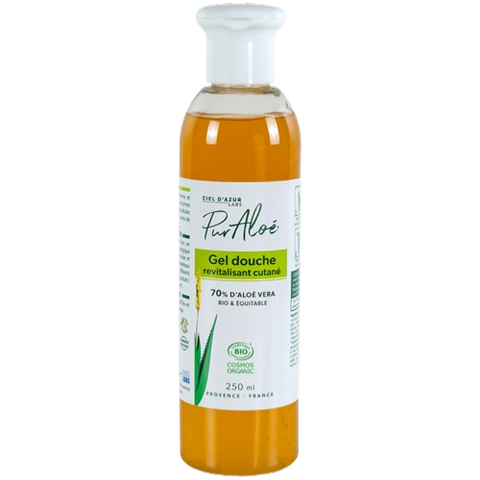 Gel douche revitalisant cutané ŕ l'aloe vera (70%) équitable, Pur'Aloé, 250ml*