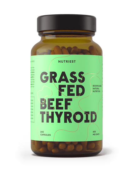 Glandes thyroïdes de bœuf bio nourri à l'herbe desséchées en gélules