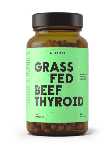 Glandes thyroïdes de bœuf bio nourri à l'herbe desséchées en gélules