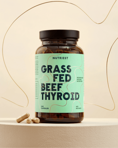 Glandes thyroïdes de bœuf bio nourri à l'herbe desséchées en gélules
