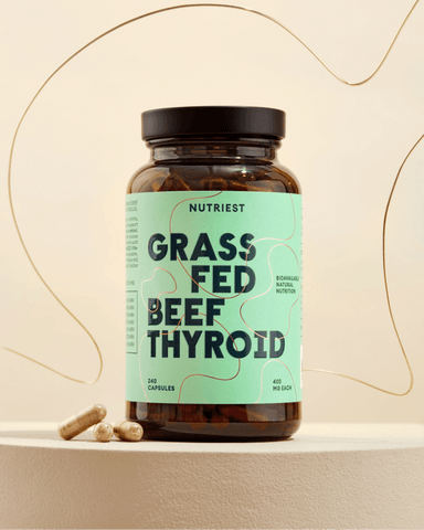 Glandes thyroïdes de bœuf bio nourri à l'herbe desséchées en gélules