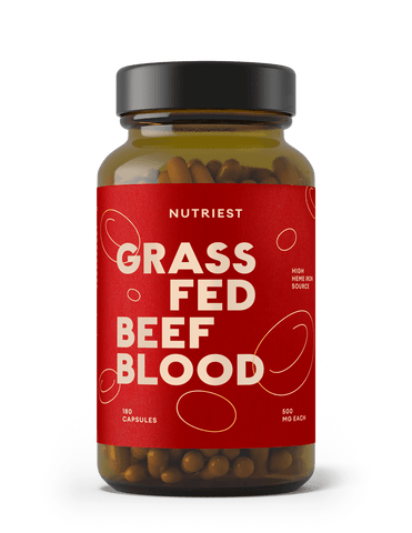 Sang de bœuf bio nourri à l'herbe séché en capsules