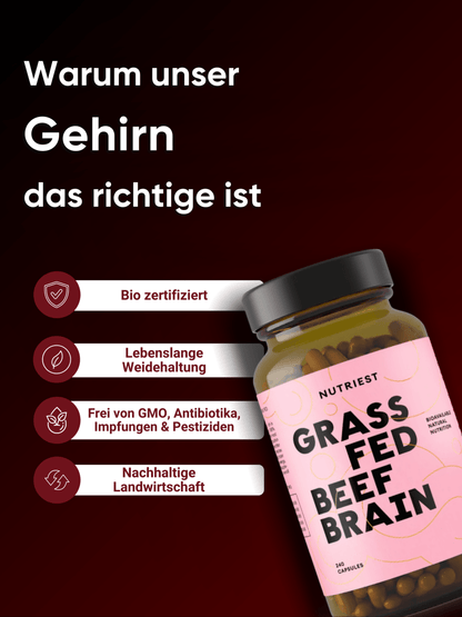 Getrocknetes Weiderind Gehirn in Kapseln