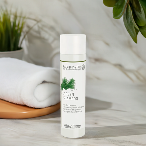 Zirben Shampoo mit Bio Zirbenöl – mildes & pflegendes Shampoo für Haare | Unterweger 235ml