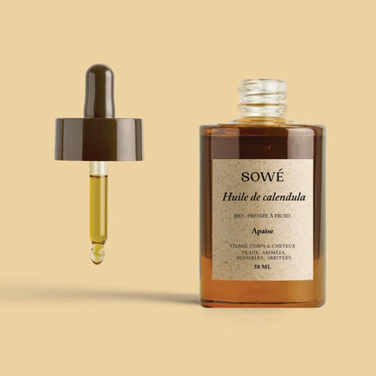 Huile de calendula BIO pressée à froid - Pour le corps et les cheveux