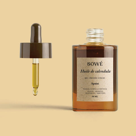 Huile de calendula BIO pressée à froid - Pour le corps et les cheveux